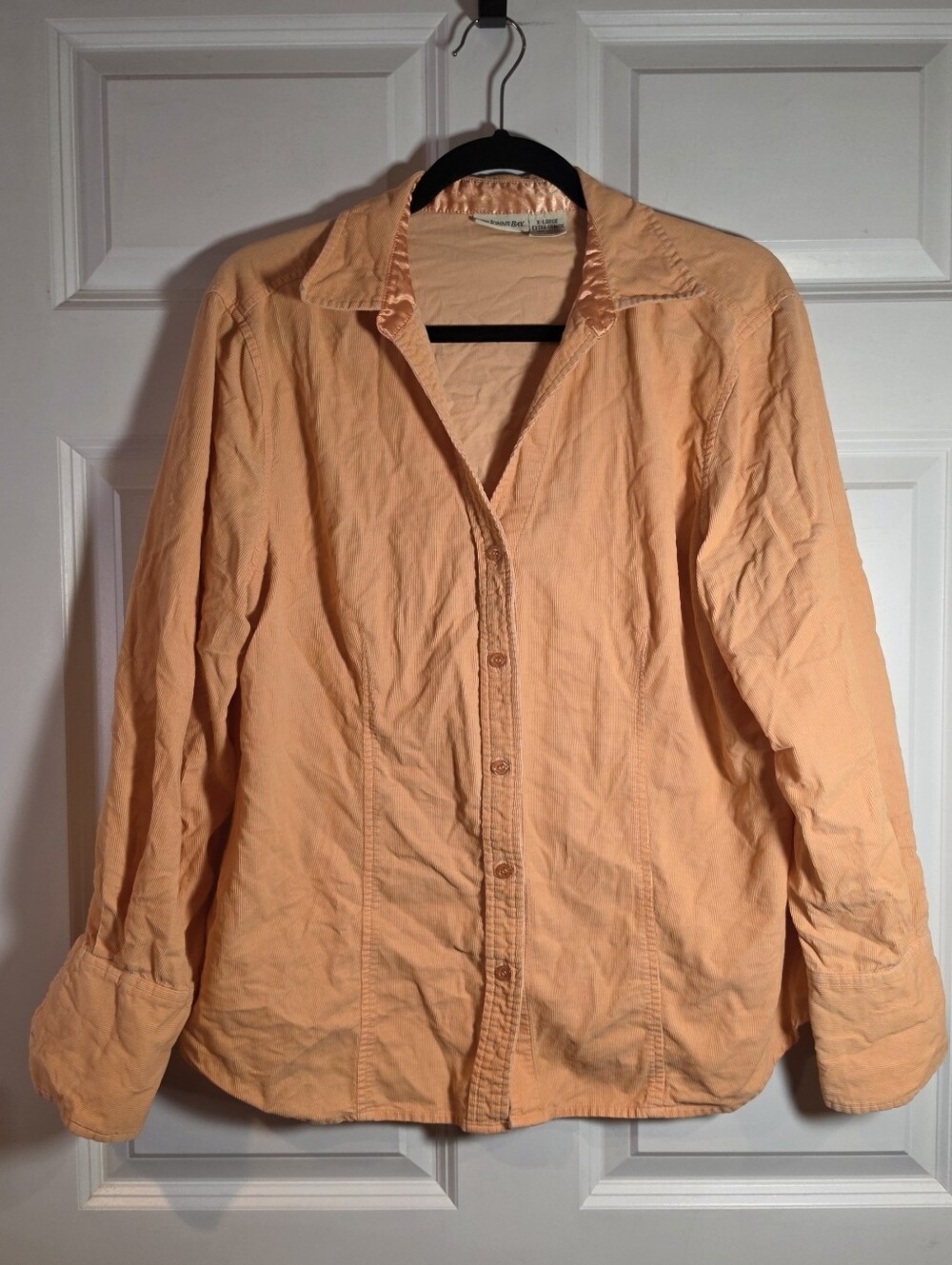 St. John's Bay Peach Ribbed Cotton Button Up Shirt XL